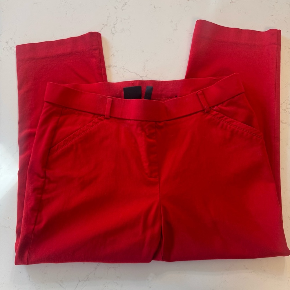 Rafaella Comfort Red Capri Pants Size 12 Stretch Career Cropped